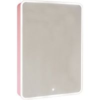 Зеркало-шкаф Jorno Pas.03.60/PI Pastel 60х85 см, с подсветкой, розовый иней