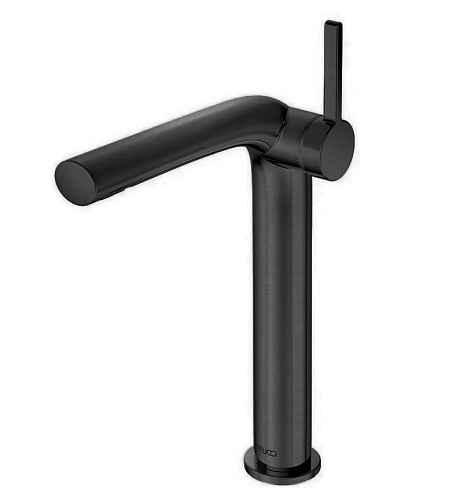 Смеситель Keuco 51502130102 Edition 400 для умывальника однорычажный, излив 24 см, хром черный шлифованный купить недорого в интернет-магазине Керамос