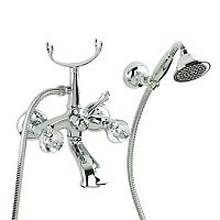 Смеситель Migliore 27307 Korona для ванны внешний, изогнутый, ручки Crystal/хром