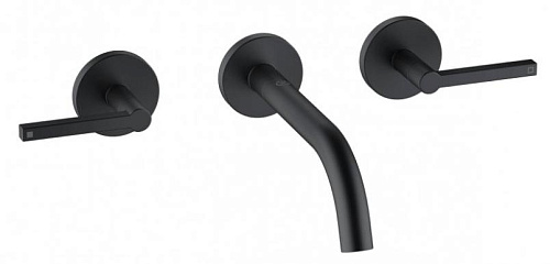 Смеситель Kludi 201443915 Nova Fonte Puristic для умывальника настенный, черный матовый