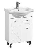 Тумба Акватон 1A1629K0LL010 Лиана с раковиной, 56х31 см, белый глянец Тумба Акватон 1A1629K0LL010 Лиана с раковиной, 56х31 см, белый глянец