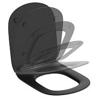 Крышка-сиденье Ideal Standard T3527V3 Tesi для унитаза тонкое, микролифт, Silk Black (черный шелк) Крышка-сиденье Ideal Standard T3527V3 Tesi для унитаза тонкое, микролифт, Silk Black (черный шелк)
