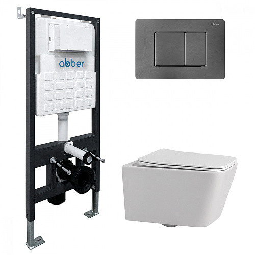 Комплект: Унитаз, Инсталляция, Кнопка смыва Abber Rechteck AC1201-AC0105-AC0120NG