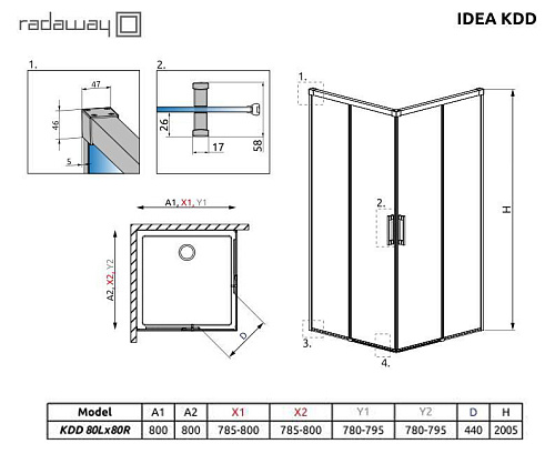 Душевая дверь Radaway  387061-01-01L