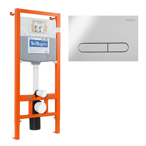 Комплект: инсталляция+клавиша смыва BelBagno BB001-120/BB005-PR-CHROME Комплект: инсталляция+клавиша смыва BelBagno BB001-120/BB005-PR-CHROME