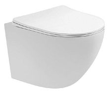 Унитаз-компакт Aquatek AQ1900T-00 Европа безободковый 49х36 см, смыв TORNADO, тонкое сиденье с механизмом плавного закрывания, белый