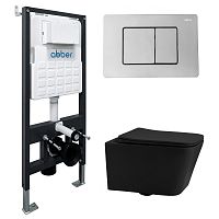 Инсталляция с подвесным унитазом Abber Rechteck AC1201MB-AC0105-AC0120 Инсталляция с подвесным унитазом Abber Rechteck AC1201MB-AC0105-AC0120