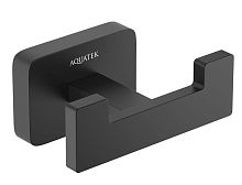 Крючок Aquatek AQ4302MB Либра двойной, черный матовый