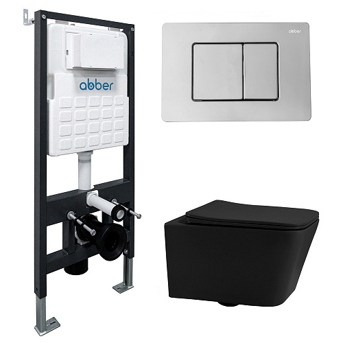 Инсталляция с подвесным унитазом Abber Rechteck AC1201MB-AC0105-AC0120