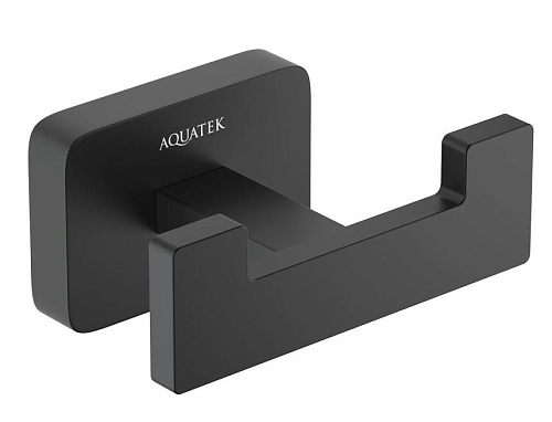 Крючок Aquatek AQ4302MB Либра двойной, черный матовый купить недорого в интернет-магазине Керамос
