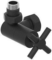 Вентиль Сунержа 15-1410-1234, 3D, левый, (крест) G 1/2" НР х G 3/4" НГ, муар темный титан