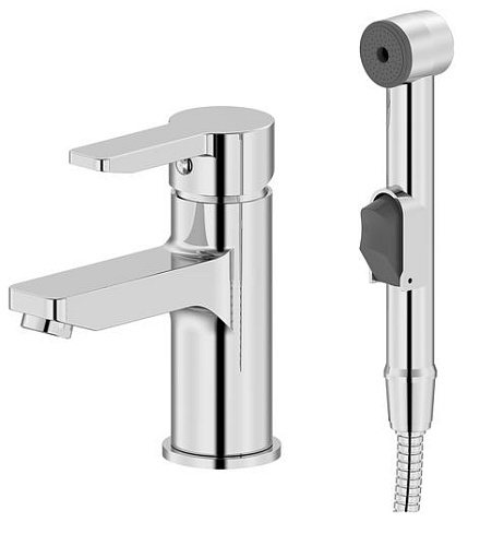 Смеситель IDDIS, SENSB00i08 Sena для умывальника с гигиеническим душем, глянцевый хром Смеситель IDDIS, SENSB00i08 Sena для умывальника с гигиеническим душем, глянцевый хром