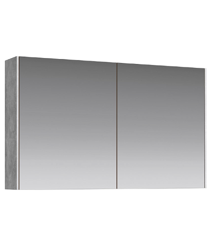 Зеркальный шкаф Aqwella MOB0410+MOB0717BS Mobi подвесной 100х60 см, бетон светлый снят с производства