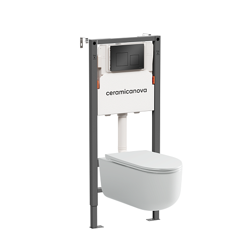 Комплект: Унитаз, Инсталляция, Кнопка смыва Ceramica Nova CN4006_121002MB Комплект: Унитаз, Инсталляция, Кнопка смыва Ceramica Nova CN4006_121002MB