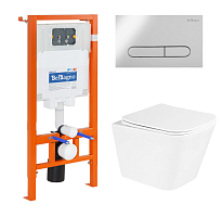 Инсталляция с подвесным унитазом BelBagno DUE BB3103CHR/SC/BB002-80/BB005-PR-CHROME Инсталляция с подвесным унитазом BelBagno DUE BB3103CHR/SC/BB002-80/BB005-PR-CHROME
