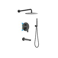 Душевой комплект Aquatek AQ1173MB Бетта Set 4 в 1, черный матовый