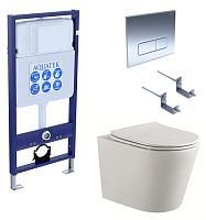 Комплект Aquatek SET Вега cmp-016: рама Standard INS-0000012 + крепеж KKI-0000002 + клавиша KDI-0000016 + унитаз AQ1904-00 с тонким сиденьем Soft-close, белый
