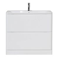 База BelBagno ACQUA-1000-2C-PIA-BL под раковину 100х45 см, напольная, Bianco Lucido (белый глянец)