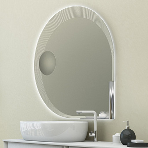 Зеркало с увеличительным зеркалом и со встроенной LED подсветкой Cezares 45012, 90х90 см