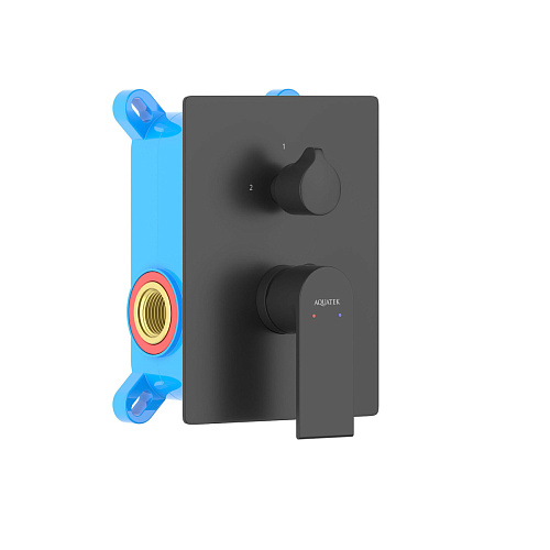 Смеситель Aquatek AQ1446MB Лира для ванны (внешняя и скрытая часть), черный матовый Смеситель Aquatek AQ1446MB Лира для ванны (внешняя и скрытая часть), черный матовый