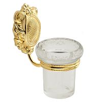 Стакан Migliore 16677 Cleopatra настенный, стекло прозрачное с матовым декором/золото
