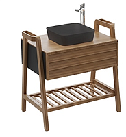 Тумба Creavit TR0100.01.ANM+UL060-00AM00E-00 Truva напольная 100х60 см + раковина, антрацит