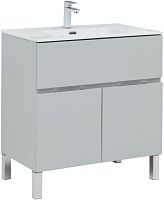 Тумба с раковиной Aquanet 00274121 Алвита New, 81х47 см, серая Тумба с раковиной Aquanet 00274121 Алвита New, 81х47 см, серая