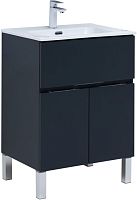 Тумба с раковиной Aquanet 00274003 Алвита New, 61х47 см, серая Тумба с раковиной Aquanet 00274003 Алвита New, 61х47 см, серая