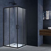 Душевой уголок Vincea VSS-3AL100CLB Alpha, 100х100 см, профиль черный/стекло прозрачное