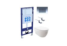Комплект: Унитаз, Инсталляция, Кнопка смыва Aquatek Поларис SET AQUATEK ПОЛАРИС-010 4в1