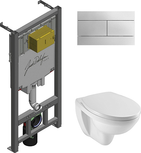 Комплект: Унитаз, Инсталляция, Кнопка смыва Jacob Delafon Patio E29025-NF-M15 Комплект: Унитаз, Инсталляция, Кнопка смыва Jacob Delafon Patio E29025-NF-M15