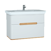 Тумба Vitra 60826 Sento с раковиной 100х49 см, подвесная, с 2 ящиками, с LED подсветкой, MWHITE (матовый белый) Тумба Vitra 60826 Sento с раковиной 100х49 см, подвесная, с 2 ящиками, с LED подсветкой, MWHITE (матовый белый)