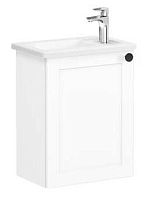 Тумба Vitra 68603 Root Classic с квадратной раковиной 45х29 см, подвесная, левосторонняя, MWHITE (матовый белый) Тумба Vitra 68603 Root Classic с квадратной раковиной 45х29 см, подвесная, левосторонняя, MWHITE (матовый белый)