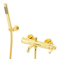 Смеситель Migliore 31418 Ermitage Mini для ванны монокомандный, внешний, с ручным душем, ручка латунь/золото