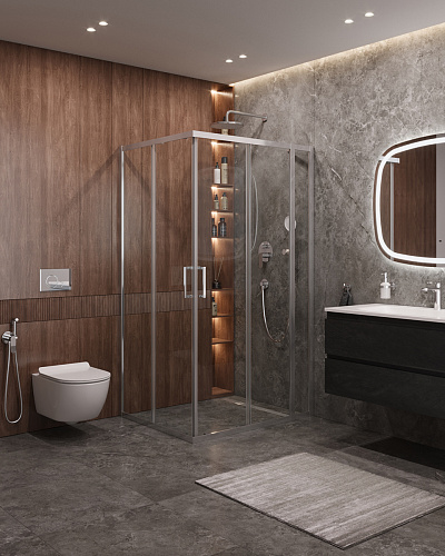 Душевой уголок CEZARES MOLVENO-AH-21-100+30-C-Cr-IV Душевой уголок CEZARES MOLVENO-AH-21-100+30-C-Cr-IV