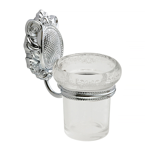 Стакан Migliore 16649 Cleopatra настенный, стекло прозрачное/хром купить недорого в интернет-магазине Керамос