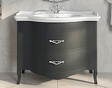 TW collection ARM2110-GF+GIU200110/ALZA bi*1 комплект TW Armony, База с раковиной Azzurra GIU200110/ALZA bi*1, 112*62см, 2 ящика, доводчики Blum, цвет GRAFITE, ручки серебро античное