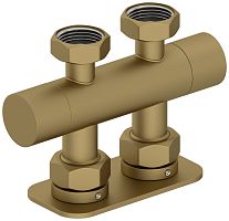 Вентиль Сунержа 032-1419-3434, 2х3/4" прямой скрытый-скрытый EU50, матовое золото