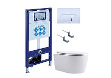Комплект: Унитаз, Инсталляция, Кнопка смыва Aquatek ЕВРОПА SET AQUATEK ЕВРОПА New-042 4в1