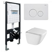 Инсталляция с подвесным унитазом Abber Rechteck AC1220TC-AC0105-AC0121MW