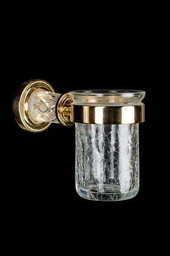 Стакан Boheme 10904-CRST-G Murano Cristal для зубных щеток, настенный, золото купить недорого в интернет-магазине Керамос