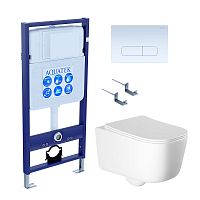 Инсталляция с подвесным унитазом Aquatek ЛУГАНО SET AQUATEK ЛУГАНО-013 4в1