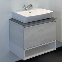 Тумба Comforty 00-00011848 Прага подвесная 60х40 см, с раковиной 9055RA-50, дуб белый Тумба Comforty 00-00011848 Прага подвесная 60х40 см, с раковиной 9055RA-50, дуб белый