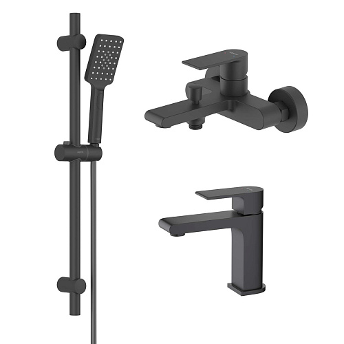 Комплект Aquatek AQ1430MB Лира для ванной Set 3 в 1 (AQ1410MB + AQ1440MB + AQ2018MB), черный матовый Комплект Aquatek AQ1430MB Лира для ванной Set 3 в 1 (AQ1410MB + AQ1440MB + AQ2018MB), черный матовый