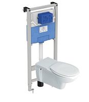 Комплект 4 в 1 Ideal Standard P243001RT21A6 Matura Prosys: подвесной унитаз для пожилых людей и инвалидов P243001 + крышка-сиденье + инсталляция для монтажа + клавиша смыва, Euro White (евробелый) Комплект 4 в 1 Ideal Standard P243001RT21A6 Matura Prosys: подвесной унитаз для пожилых людей и инвалидов P243001 + крышка-сиденье + инсталляция для монтажа + клавиша смыва, Euro White (евробелый)