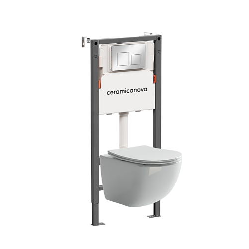 Комплект: Унитаз, Инсталляция, Кнопка смыва Ceramica Nova CN3009_121002CH Комплект: Унитаз, Инсталляция, Кнопка смыва Ceramica Nova CN3009_121002CH