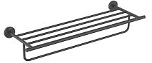 Полка Aquatek AQ4215MB Оберон для полотенец, черный матовый