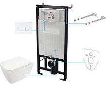 Комплект Deante CDYA6ZPW Hiacynt New: инсталляции с унитазом, клавиша белый матовый