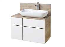 Набор Акватон 1A2445K5MIX40: тумба-умывальник 1A244501MIX40 Мишель 80, дуб эндгрейн/1A73313KLK010 раковина Лола/1A253003MIX40 столешница Мишель 80, дуб эндгрейн