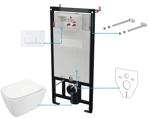 Комплект Deante CDYA6ZPW Hiacynt New: инсталляции с унитазом, клавиша белый матовый Комплект Deante CDYA6ZPW Hiacynt New: инсталляции с унитазом, клавиша белый матовый
